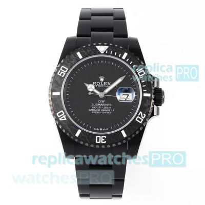 Super Replica Rolex DIW Submariner Parakeet Carbon Fiber All-Black Watch 